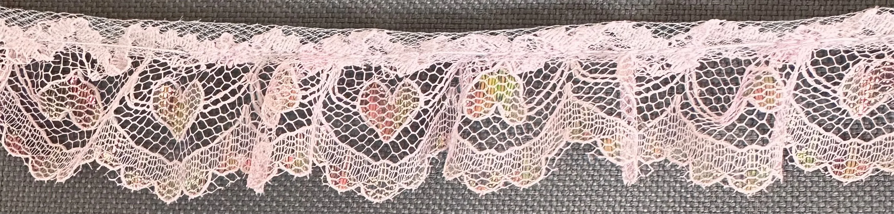 1" Ruffled Gathered Heart Lace Trimming - 12 Yards!