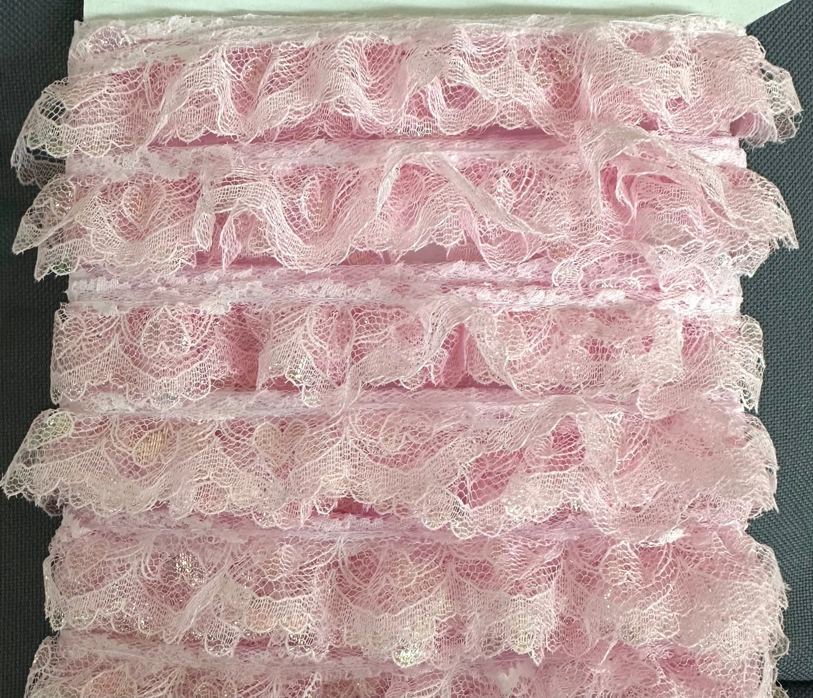 1" Ruffled Gathered Heart Lace Trimming - 12 Yards!