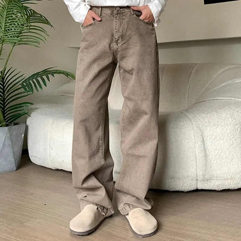 Holo Solid Straight Loose Jeans