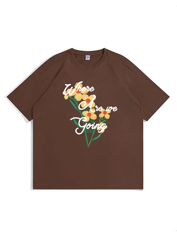Loose-Fitting Cartoon Print T-Shirt