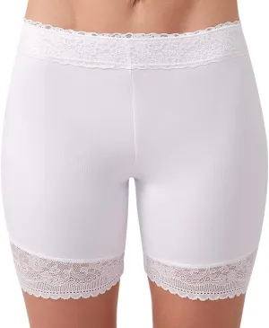 MANCYFIT Slip Shorts for Women Lace Trim Short Leggings Stretch Mid Thigh Undershorts