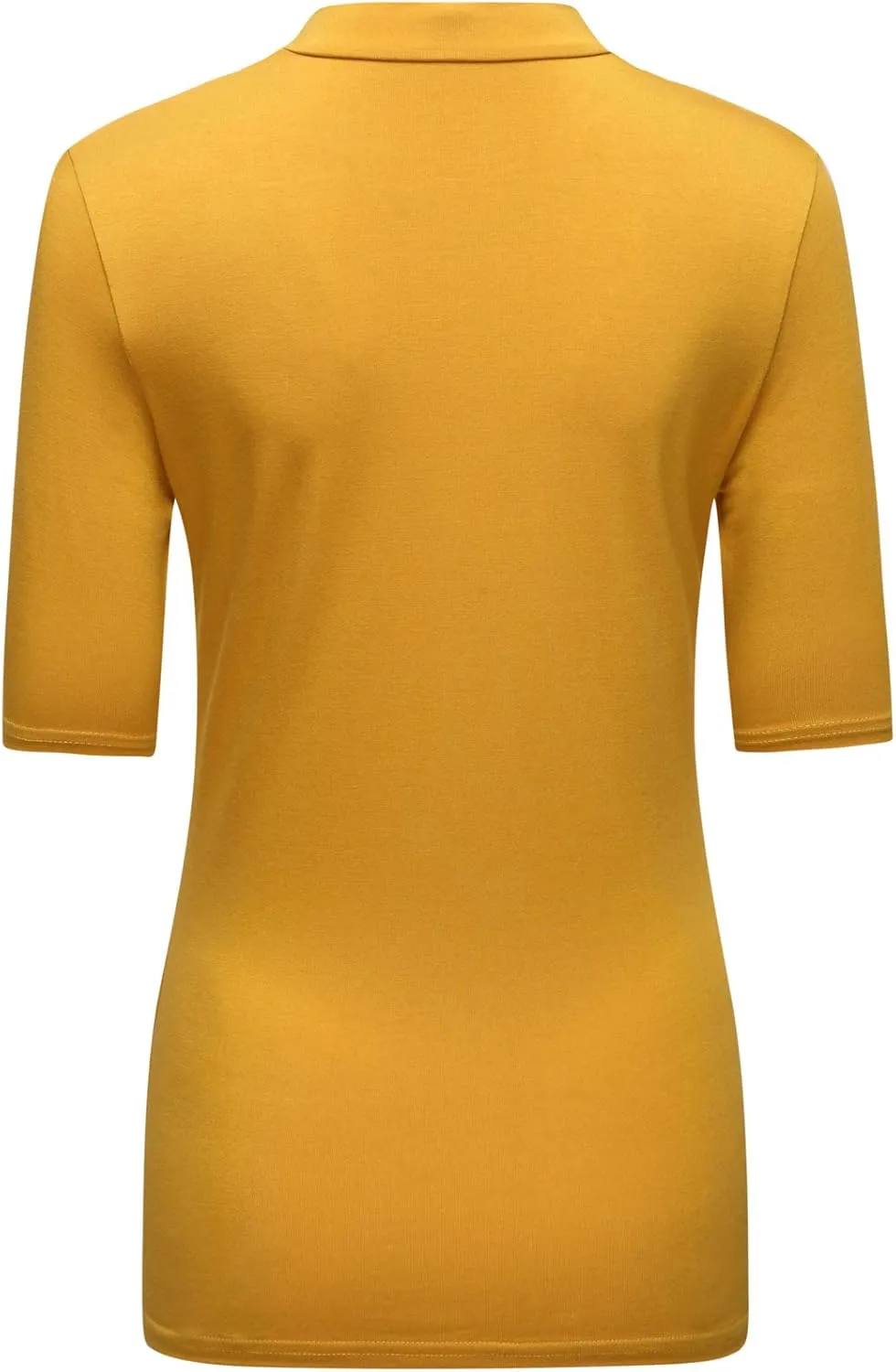 OThread & Co. Women's Half Sleeve Mock Neck T-Shirt Basic Stretch Layer Comfy Casual Top